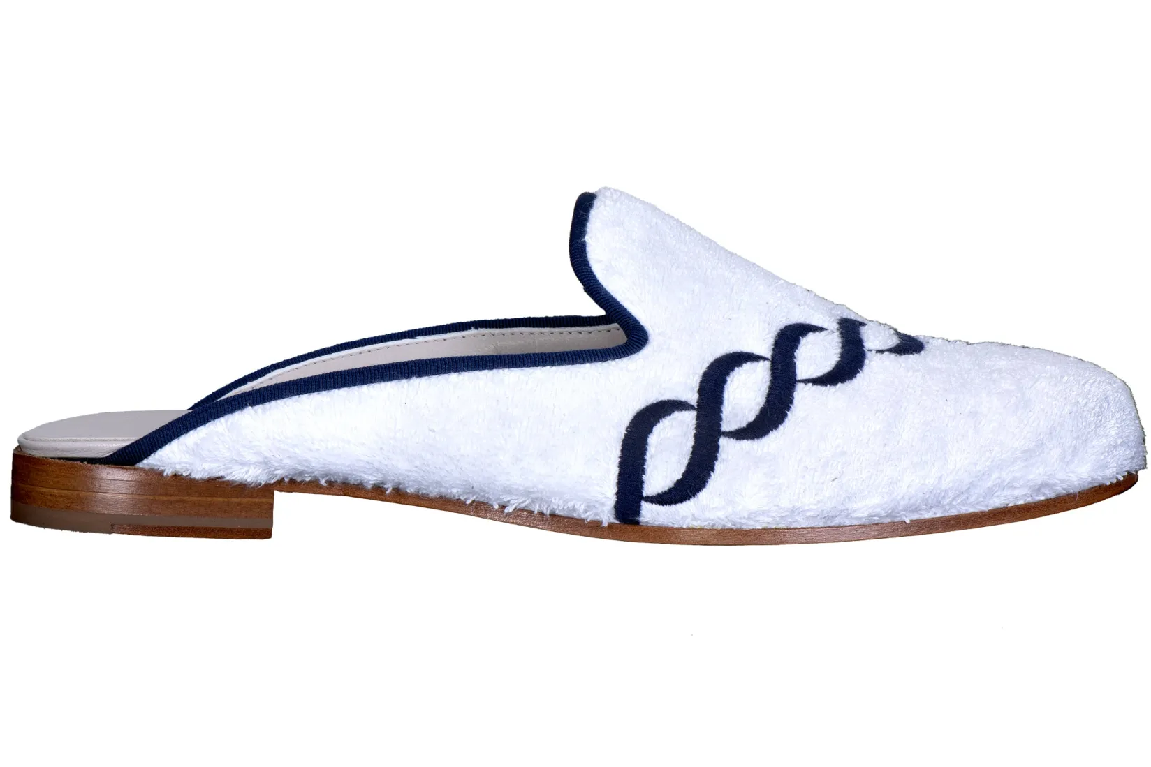 Stubbs & Wootton Treccia Navy Cloth Mule (Men)