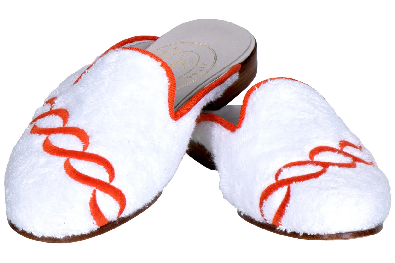 Stubbs & Wootton Treccia Orange Cloth Mule (Men)