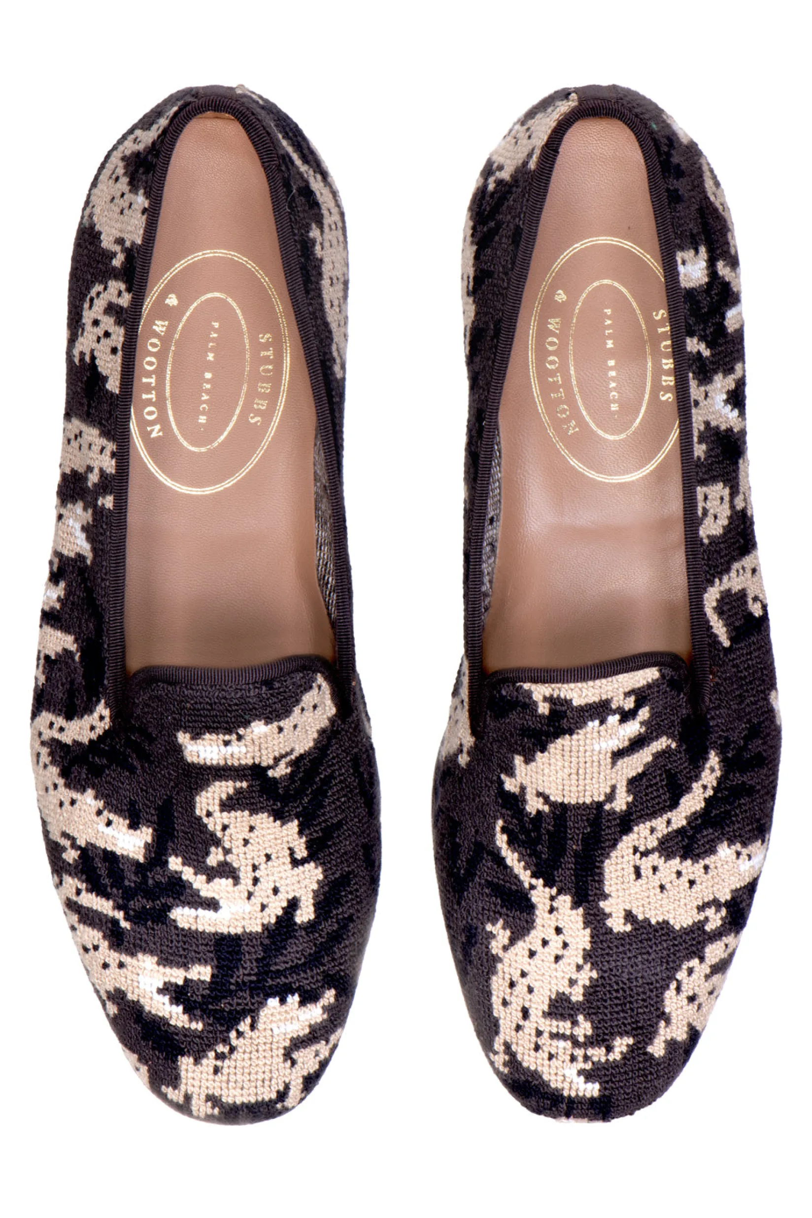 Stubbs & Wootton Wetlands Noir Needlepoint Slipper (Men)