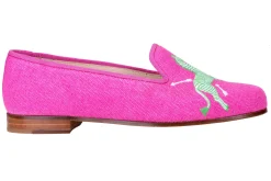 Stubbs & Wootton Zebras Fuchsia Linen Slipper (Men)