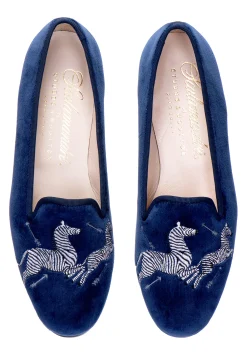 Stubbs & Wootton Zebras Velvet Slipper (Men)