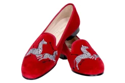 Women Stubbs & Wootton Zebras Velvet Slipper (Women)